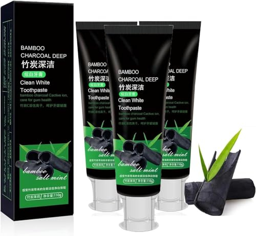 2025 Bamboo Charcoal Deep Intensive Whitening Toothpaste,Activated Charcoal Whitening Toothpaste,Deep Clean & Fresh Breath, Stain Removal Natural, Complete Care