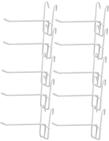 Genérico 10 Ganchos Blancos para Panel Perforado de 15 CM Ganchos Multiusos de Hierro Resistentes para Estantes de Rejilla Accesorios Prácticos para Colgar y Organizar Hogar y Tienda