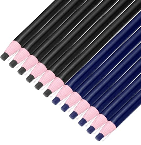QUARKZMAN 12 Piezas De Lápices De Grasa Despegables, Marcadores De China A Color Para Vidrio Metal Plástico Papel, Lápices De Cera Que Para Colorear Dibujar Marcar, Azul Y Negro
