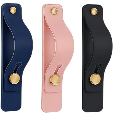 LUDHEP Téléphone Boucle Doigt Titulaire, Support de poignée de téléphone 3 piècesDoigt Téléphone Portable Grip Sangle de téléphone en silicone Support de téléphone portable télescopique(3 couleurs)