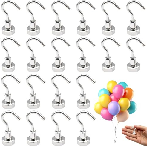 20 unidades de pesos magnéticos para globos de helio, soporte reutilizable de 12 mm, ideal para bodas, cumpleaños, fiestas y Navidad, decoración estable y segura