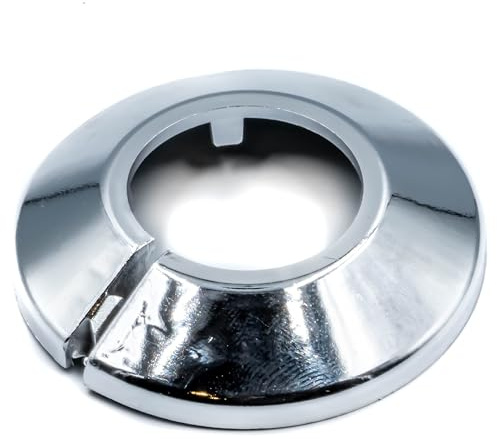 Abdeck Rosetter för radiator, värmerör, kopparrör, täckrosett enkel rosett för värmerör, skydd, rörmanschett, uppvärmning, element plast krom (16 mm)