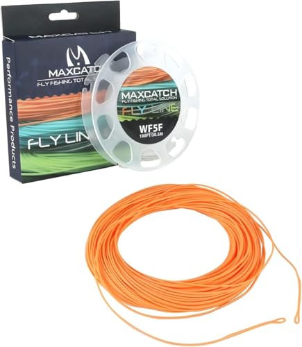 Maximumcatch Fliegenfischen Schnur mit Schlaufen, schwimmende Fliegenschnur 30,5m lang, WF3F/4F/5F/6F/7F/8F, sechs Farbe (WF3F, Orange)