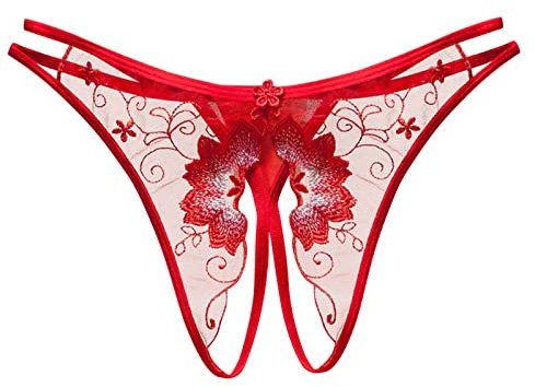TianWlio Stretch Slip Culotte Perles Fleur Trou Kit Sexy Femme éRotique Slip String Femme Sexy Chic sous Vetement Sexy Femme Coquine Femme Sexy éRotique Lingerie Erothique Sexy