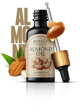 Olio Di Mandorle Dolci 50ml Puro al 100% Naturale Almond Oil Corpo Vettore per Aromaterapia, Massaggio, Rassodante, Elasticizzante, Attenua le Smagliature in Gravidanza BotanyRoom