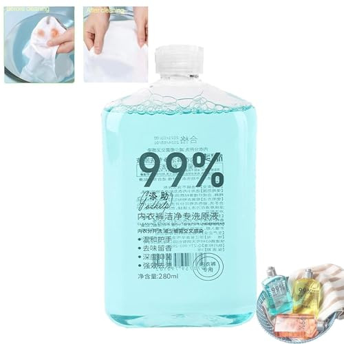 Detergente líquido para ropa interior, detergente para ropa interior 99%, potente detergente para ropa interior a base de plantas, elimina profundamente las manchas de sangre (azul (aroma océano))