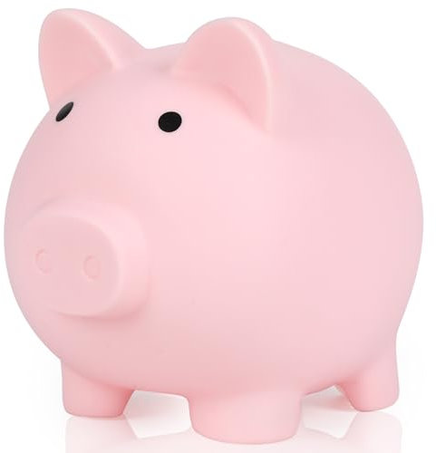 H&W Mini Piggy Banks for Kids,Plastic Piggy Bank,Unbreakable Money Box Pink,Cute Money Bank,First Money Box,Best Birthday Gifts Home Decoration