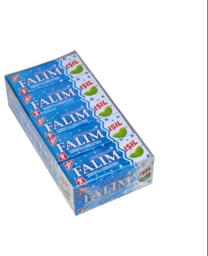 Falim - Lote de 5 paquetes de 20 gomas de mascar naturales sin azúcar con carbonato, botón refrescante, larga vida útil, respiración fresca, azul, sin azúcar