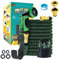 Funnity Flexible Garden Hose, 30 m, Garden Water Hose with 10 Functions, Durable 3-Layer Latex Water Hose, 3/4 Inch and 1/2 Inch Metal Connections, Green Flexible Garden Hose 30 m