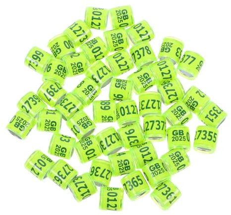 Toyvian 50pièces Bague pour Pigeon Voyageur Aluminium Et Plastique avec Numéro Identification Bagues pour Pigeons De Course Et Petits Oiseaux