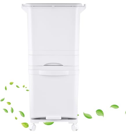 Generico Pattumiera Per Cucina, Bidoni Della Spazzatura Da Cucina Con Coperchio - Contenitori Per Raccolta Differenziata Con Ruote,Contenitore Per Rifiuti Multistrato Di Grande Capacità Per Della Lav