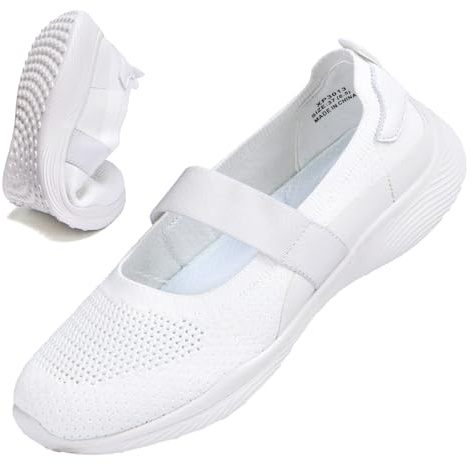 CALEBGAR Mocasines de Bailarinas para Mujer, cómodos, Mocasines, deslizantes, con Soporte para el Arco del pie, Malla Ligera, Zapatos Planos, Entrenadores para el Tiempo Libre, Fitness