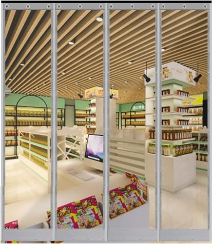 HynJGih Cortina de Tiras de PVC, Cortina de Puerta de Tiras de plástico Transparente for Mantener el Calor, Tiras de Vinilo Impermeables for Tienda de hogar de fábrica(0.45x2.2m)