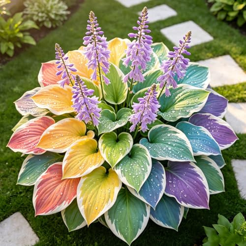 Decoración interior y exterior Hosta rara, Siembra continua todo el año, Desarrolla pronto un jardín magnífico-4bulbo-I