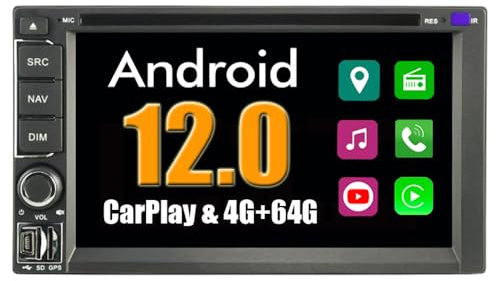 RoverOne Sistema Android Double DIN Reproductor de DVD Universal para Coche con Multimedia Estéreo GPS Navegación Radio Bluetooth USB MirrorLink