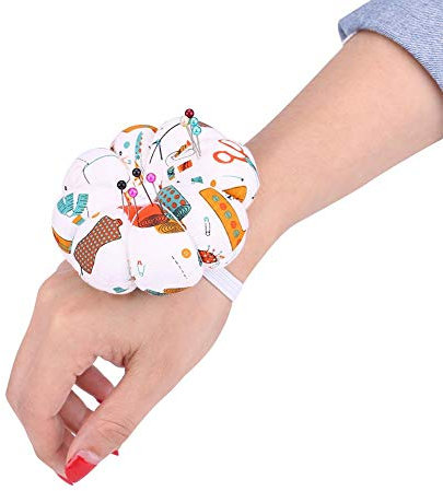 Cikonielf Nähnadel Nadelkissen Pin Kissen Armnadelkissen Handgelenk Nadelkissen Wrist Wearable Pumpkin Pincushion Form Nadelkissen für DIY Nähen Handwerk (#2)