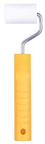 HARDY WORKING TOOLS Kit De Peinture - Rouleau De Peinture En Mousse - Hauteur Des Poils 7mm - Largeur 5,5cm - Diamètre 35mm, blanc-jaune-gris - Peinture à l’huile - Laques