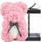 UYKJKWRT Rose Bear Hand Made Teddy Bear Flower Bear Rose Teddy Bear - Gift for her, friend gifts,gifts for women,Clear Gift Box 10 inch (light pink)