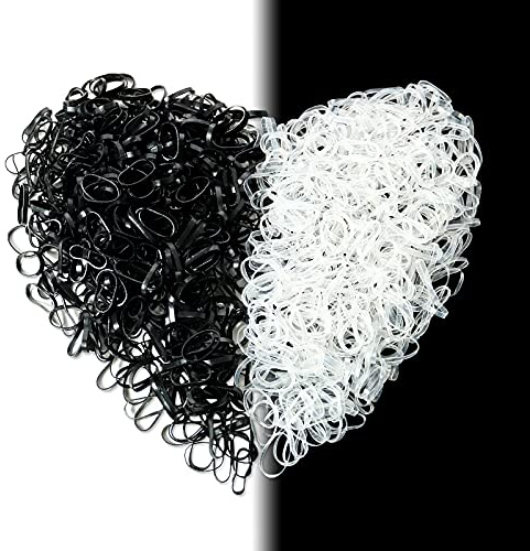 Hanyousheng Gomas de Pelo Elásticos Cintas Bandas de Trenzado, Banda Elástica para El Cabello, Mini Gomas de Pelo Coletero Elástico Banda, 1000 piezas Banda Elástica para El Cabello