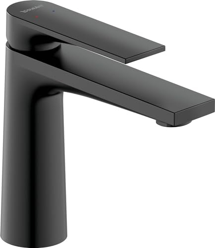 Duravit Tulum Waschtischarmatur, Größe M (Auslauf Höhe 122 mm), Wasserhahn Bad, Waschbecken Armatur, Schwarz Matt