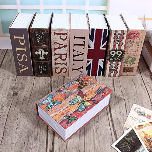 Book Combination Lock, Book Safe, Box Money Cash Jewelry Dictionary Box Lock (Love Type) Dictionary Book Secret Security (Butterfly Type)
