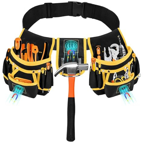 WerkzeuggüRtel, ArbeitsgüRtel, Tool Belt, GüRteltasche Werkzeug, Robuste, Verstellbare Oxford-Werkzeugtasche FüR Handwerker, Bauarbeiter Und Elektriker