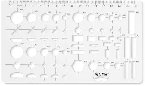 Mr. Pen- Geometric Drawing Template, Plastic Template, Shape Stencils, Geometric Stencils