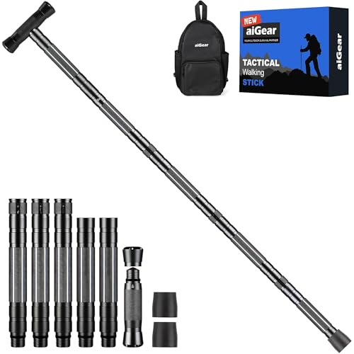 aiGear Bastoni Trekking Pieghevoli 5 Tubi, con 3 Attrezzi per Esterni