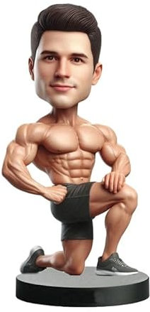 mydedor Individuelle Wackelkopf-Figur, Basis auf Ihrem Kopf, handgefertigt, Wackelkopf-Figur, personalisiertes Geschenk für erwachsenen Mann, Familie, Freund, Kollegen, Chef