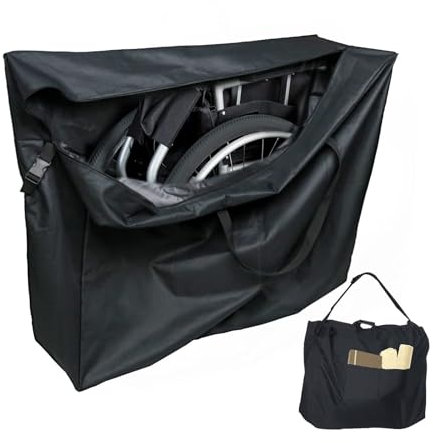 LIOEUE Sac de transport pour fauteuil roulant, sac de rangement étanche pour aide à la mobilité pliable, noir