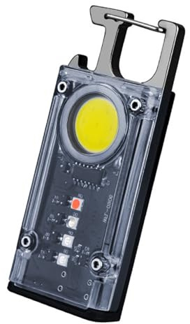 Yooghuge Petite lampe de poche LED décapsuleur porte-clés avec base portable pour le camping en plein air Petite lampe de poche