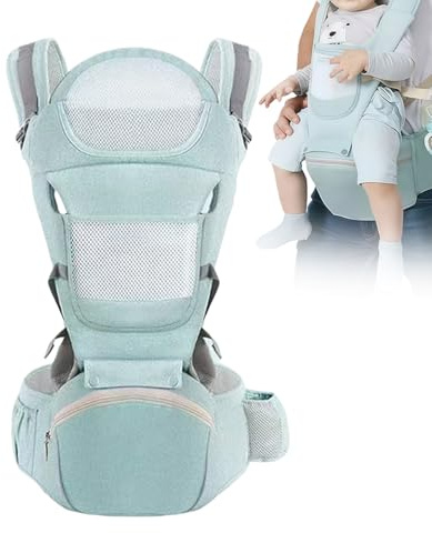 Para Padres,Capazo Ajustable y de Porteo | Soporte Infantil Seguro,Para 0-36 Meses Senderismo Avión Viajes Padres y Madres