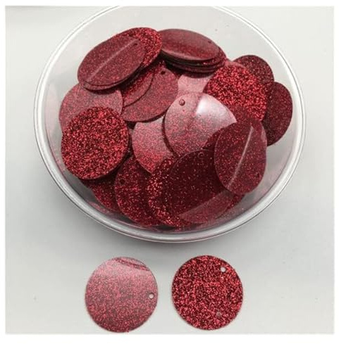 Pailletten aufnähen Pailletten 20mm Silde Loch Glitters Flache Runde Lose s Nähen Hochzeit Dekoration Handwerk Sammelalbum DIY(Svart)