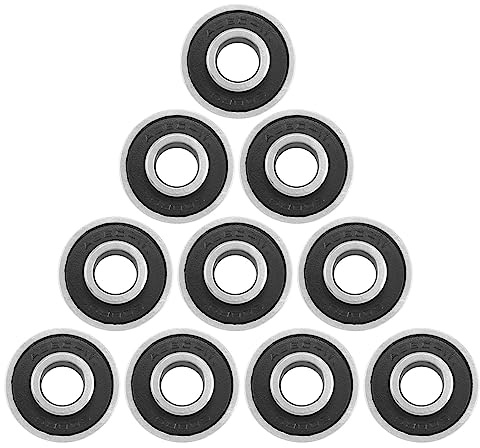 Tacdas 10 Pz 608- Longboard Cuscinetto Integrato Skateboard Cuscinetto Ruota Inline Roller Skate Cuscinetto 8X22X12.6Mm, Nero