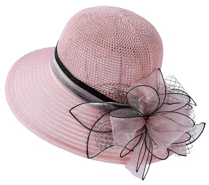 Generisch 2026 - Catégorie de produit - Chapeau pour femme - Chapeau de mariée - Mariage - Église - Fête - Chapeau de soleil à large bord