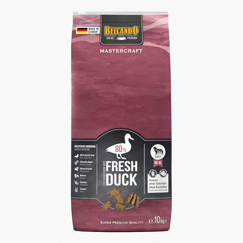 Belcando Mastercraft Fresh Duck [10kg] Cibo secco per cani | 80% di carne fresca | Cibo per cani senza cereali con anatra | Puro | Per tutte le razze