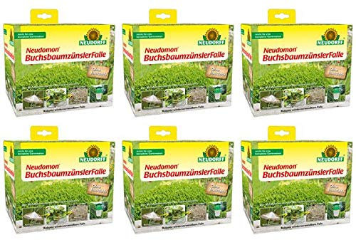 Neudorff Neudomon - Trampa para encendedores de boj, 6 Juegos - Trampa biotecnológica Duradera para el Control de plagas y la identificación de la Mejor terminación de pulverización