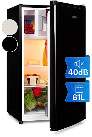 Klarstein Cool Cousin Kühl-Gefrier-Kombination, Fassungsvermögen: 80 Liter, Kühlschrank: 69 Liter, 3-Sterne-Gefrierfach: 11 Liter, 2 Glasebenen, schwarz