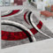 Paco Home Teppich Wohnzimmer Kurzflor Vintage Handgearbeiteter Konturenschnitt 3D Optik, Grösse:60x110 cm, Farbe:Grau-Rot