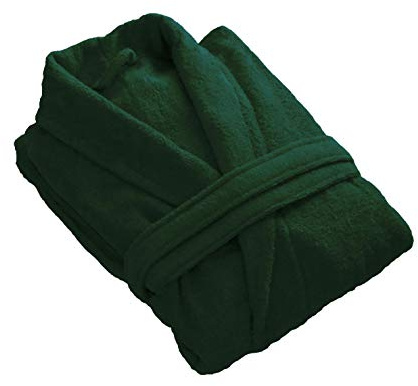 House of Emily Women's Men's 100% Turkish Cotton 400gsm Terry Towelling Shawl Collar Bathrobe Dressing Gown (Small - Chest Size 39 - 42 | Length 48, Hunter Green)