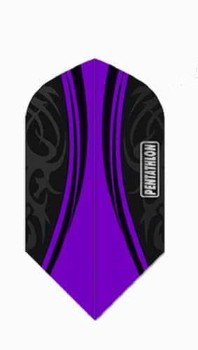 US Darts 5 Sets (15 Flights) Pentathlon 100 Micron - Purple Slim Dart Flights - Ex-Tough