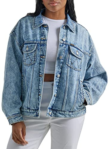 Wrangler Relaxed Fit Girlfriend Denim Jacket, Moonchild, X-Small