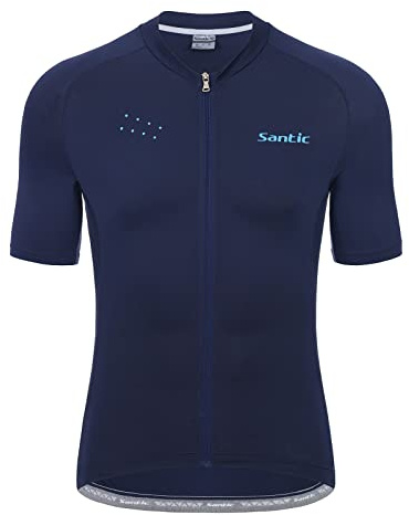 Santic Maillot Ciclismo Hombre Corta Ciclismo Bicicleta Azul M