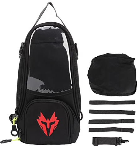 Aramox Sac de Réservoir de Carburant, Sacoche de Réservoir Magnétique pour Moto Tissu Oxford Haute Résistance 4,5 L Paquet de Navigation de Grande capacité pour Motos (Rouge)