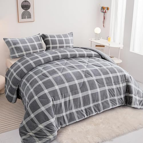 BESCH Edredón Invierno Borreguillo Nórdico 240x260cm para Cama 135/150 con 2 Fundas Almohada - Edredón Borrego Sherpa Extra Suave, Cálido, Gruesa - Cuadrado