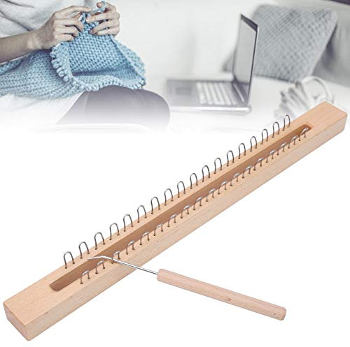 Telar de madera,35x2.7x3.2cm Telar rectangular de madera para tejer a mano de lana Máquina de tejer Telar de tabla con el codo Gancho de ganchillo