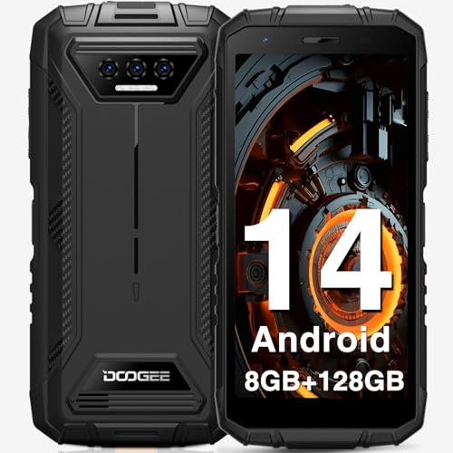 DOOGEE S41 Plus [2024] Telephone Portable Incassable, 8GB+128GB(TF 1TB) Android 14, 6300 mAh, Ecran IPS HD+ de 5,5'', 13MP+8MP, Octa-Core Smartphone Incassable, NFC/IP68/I69K/Dual SIM 4G