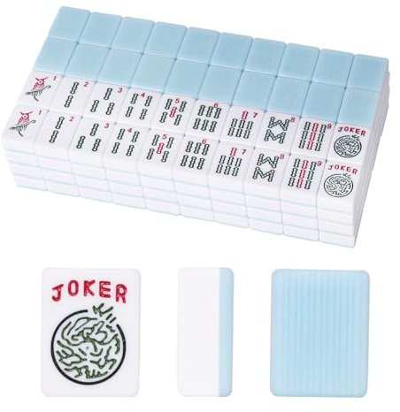 GUSTARIA American Mahjong Tiles Set,Mahjong Game Set with 166pcs 1.2’’ Light Blue Tiles (Tiles Only Set)