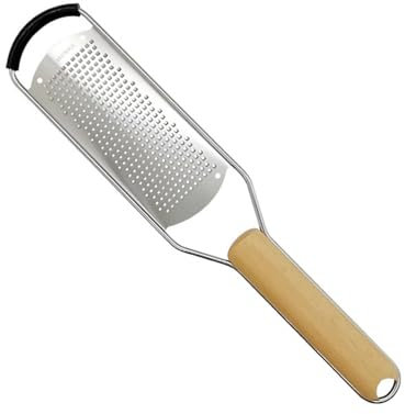 1 PCS Stainless Steel Cheese Grater with Natural Wood Handle for Parmesan Cheese Lemon, Ginger, Cheese, Nutmeg, Potato, Chocolate and Garlic Small, Parmesan Cheese/Micro Planes Grater
