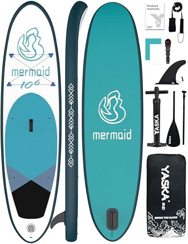 YASKA Tabla Paddle Surf Hinchable,Stand Up Paddle Board Surf con Accesorios Remo,Bomba,Correa,Aleta para 2 Personas Familia Adultos